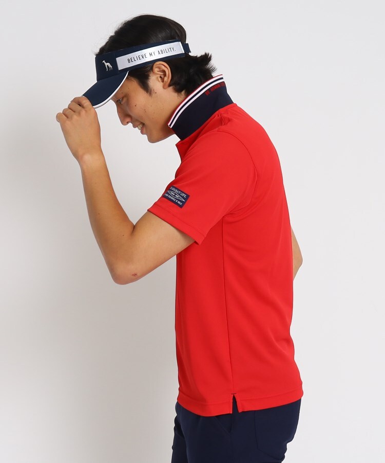 アダバット(メンズ)(adabat(Men))の襟裏ロゴ 半袖ポロシャツ 吸水速乾/UVカット28
