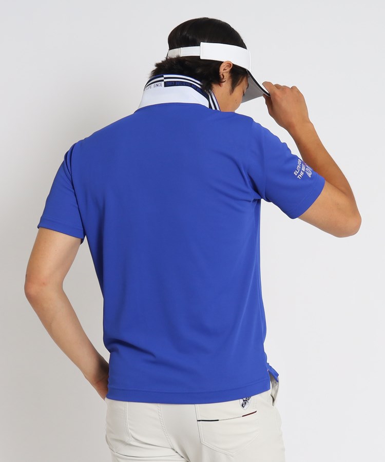 アダバット(メンズ)(adabat(Men))の襟裏ロゴ 半袖ポロシャツ 吸水速乾/UVカット36