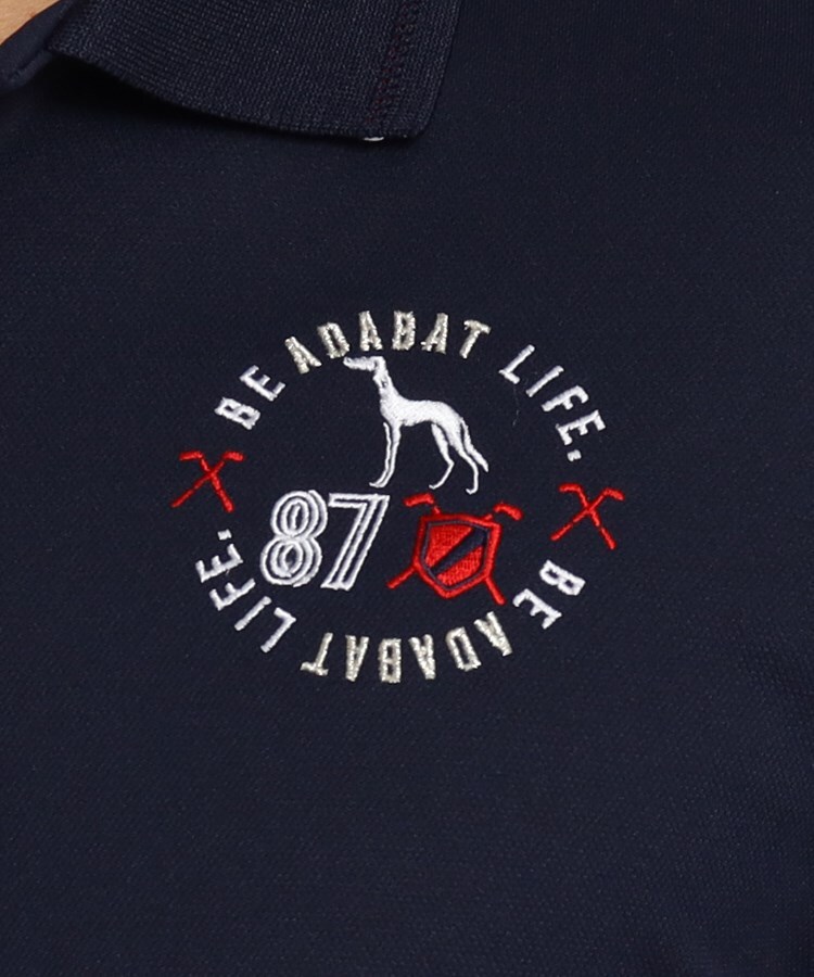 アダバット(メンズ)(adabat(Men))の襟裏ロゴ 半袖ポロシャツ 吸水速乾/UVカット58