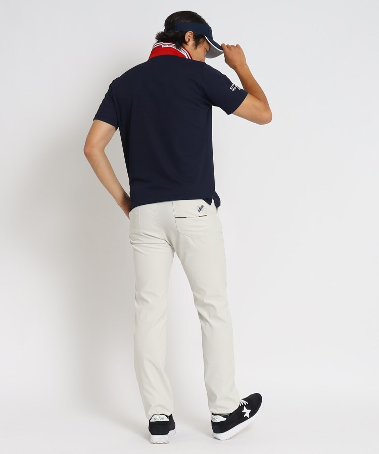 アダバット(メンズ)(adabat(Men))の襟裏ロゴ 半袖ポロシャツ 吸水速乾/UVカット65