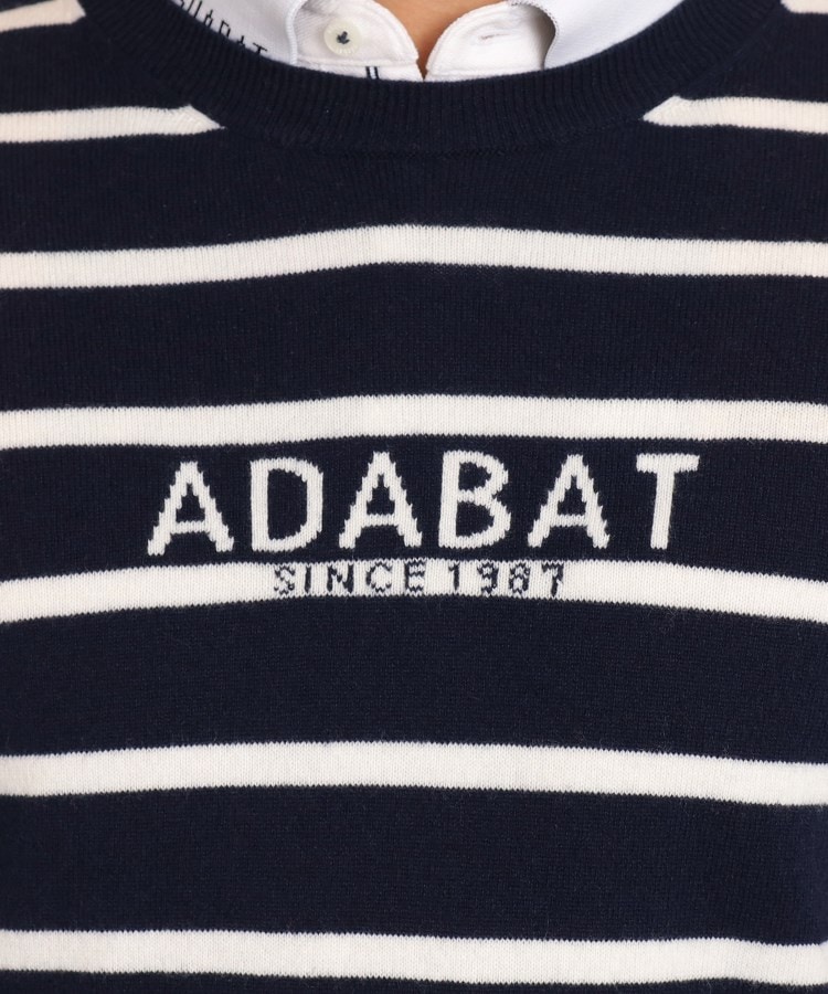 アダバット(メンズ)(adabat(Men))のロゴデザイン クルーネックセーター30