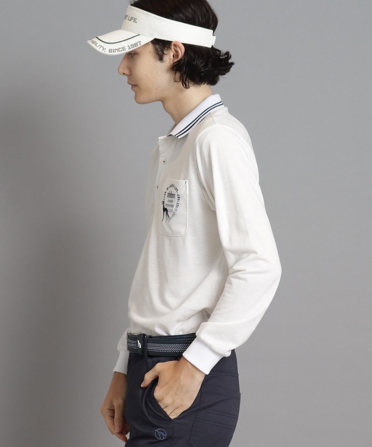 アダバット(メンズ)(adabat(Men))のシャドーロゴデザイン ポケットあり 長袖ポロシャツ2