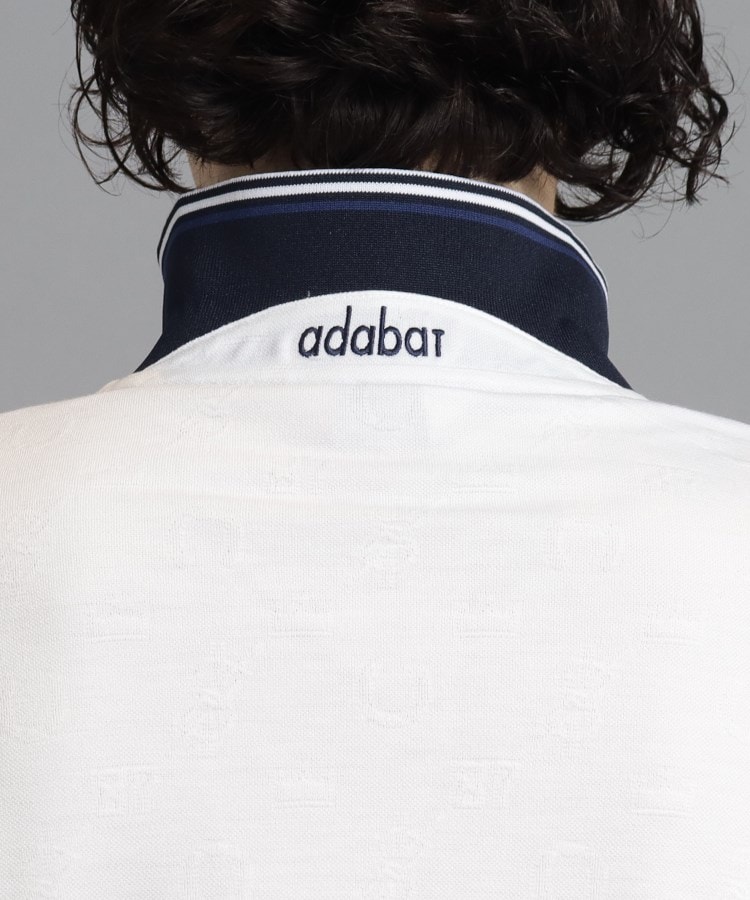 アダバット(メンズ)(adabat(Men))のシャドーロゴデザイン ポケットあり 長袖ポロシャツ14