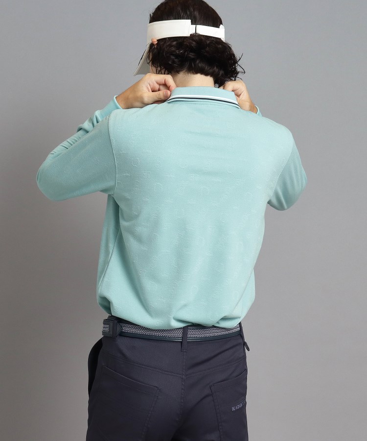 アダバット(メンズ)(adabat(Men))のシャドーロゴデザイン ポケットあり 長袖ポロシャツ9
