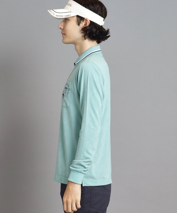 アダバット(メンズ)(adabat(Men))のシャドーロゴデザイン ポケットあり 長袖ポロシャツ24