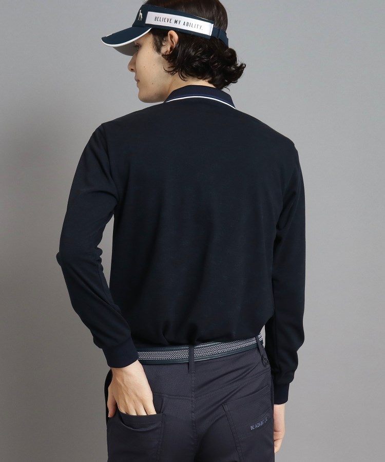 アダバット(メンズ)(adabat(Men))のシャドーロゴデザイン ポケットあり 長袖ポロシャツ7