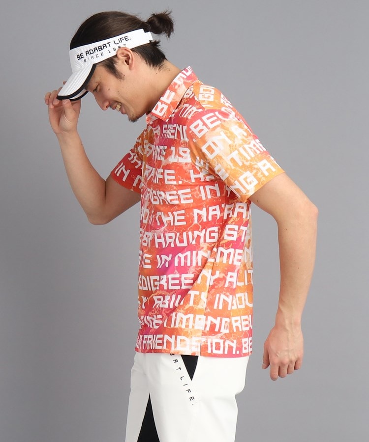 アダバット(メンズ)(adabat(Men))の【UVカット/防透け】ロゴデザイン 半袖ポロシャツ32