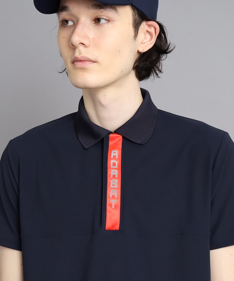 アダバット(メンズ)(adabat(Men))の【日本製】ロゴデザイン ハーフジップ半袖プルオーバー4