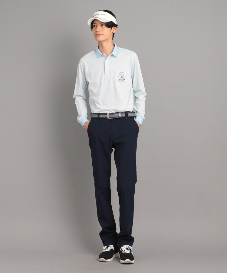 アダバット(メンズ)(adabat(Men))の【UVカット/吸水速乾】ストライプデザイン ポケットあり 長袖ポロシャツ8