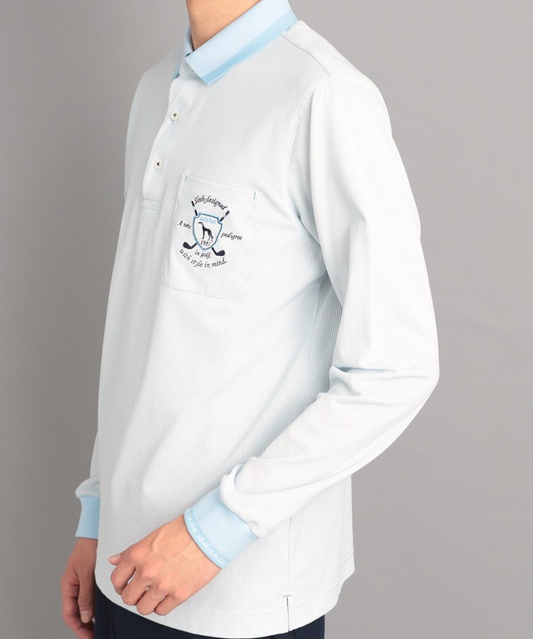 アダバット(メンズ)(adabat(Men))の【UVカット/吸水速乾】ストライプデザイン ポケットあり 長袖ポロシャツ21