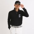アダバット(メンズ)(adabat(Men))の【吸湿発熱】鍵盤ロゴデザイン 長袖ポロシャツ ブラック(019)
