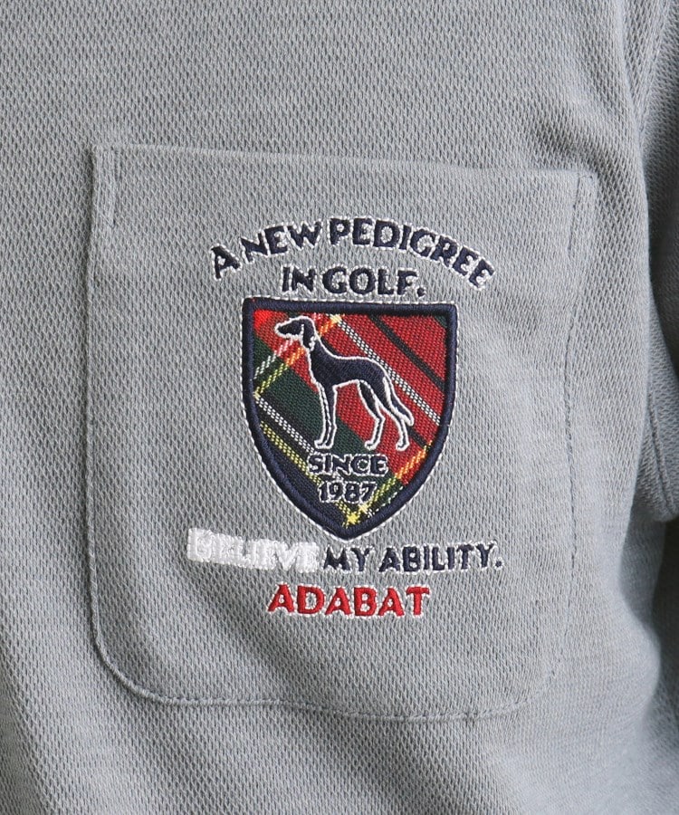 アダバット(メンズ)(adabat(Men))の【吸湿発熱】エンブレムロゴデザイン 長袖ポロシャツ10