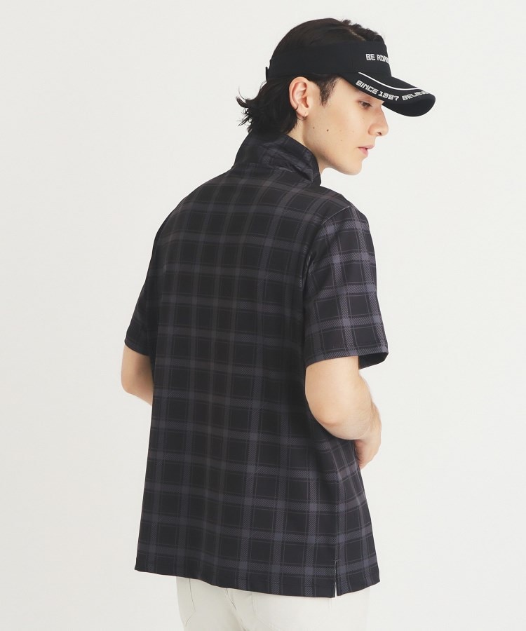 アダバット(メンズ)(adabat(Men))の【ADBT】チェックデザイン 半袖ハーフジッププルオーバー1