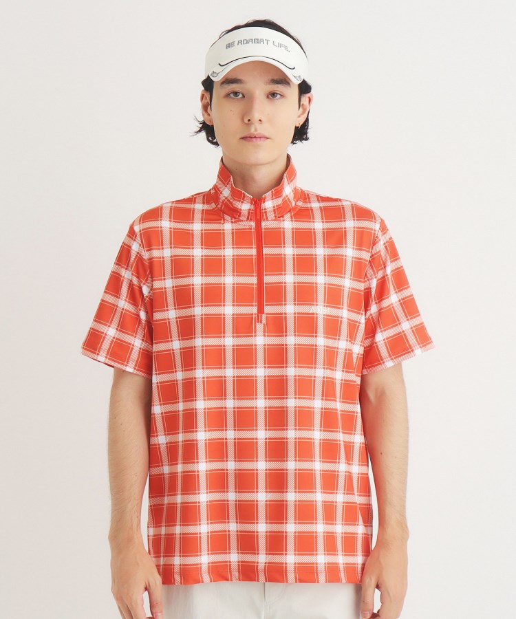 アダバット(メンズ)(adabat(Men))の【ADBT】チェックデザイン 半袖ハーフジッププルオーバー13