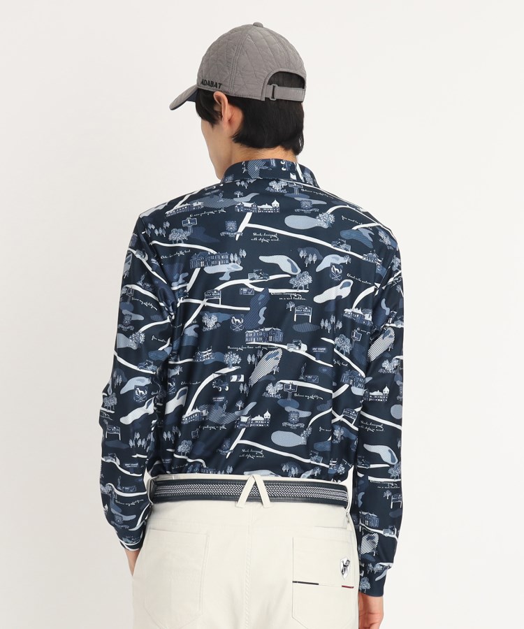 アダバット(メンズ)(adabat(Men))のゴルフマップデザイン 長袖ポロシャツ5