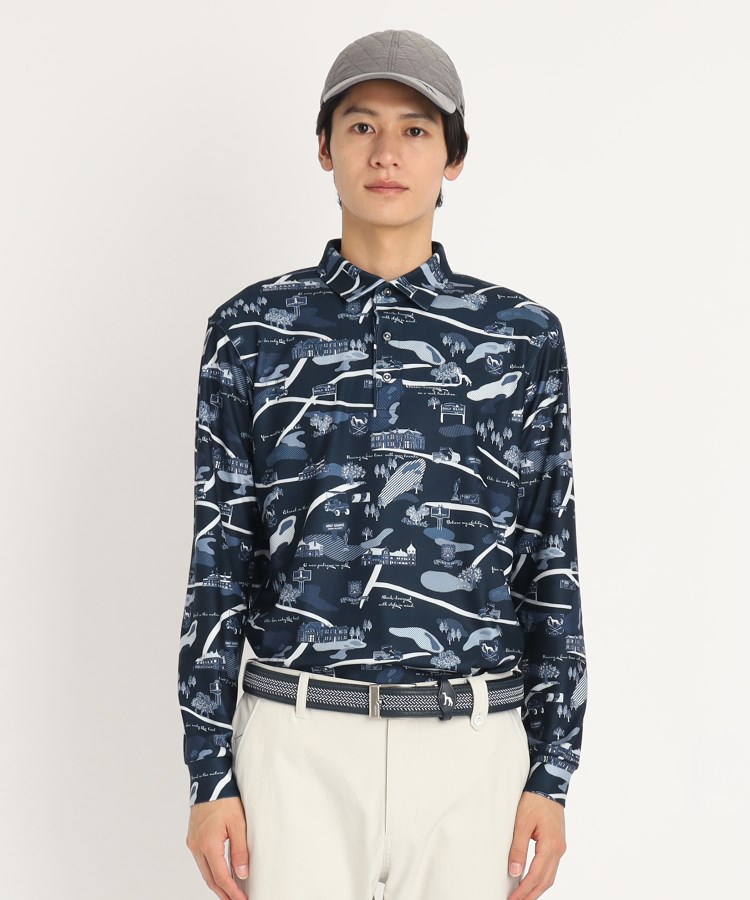 アダバット(メンズ)(adabat(Men))のゴルフマップデザイン 長袖ポロシャツ9