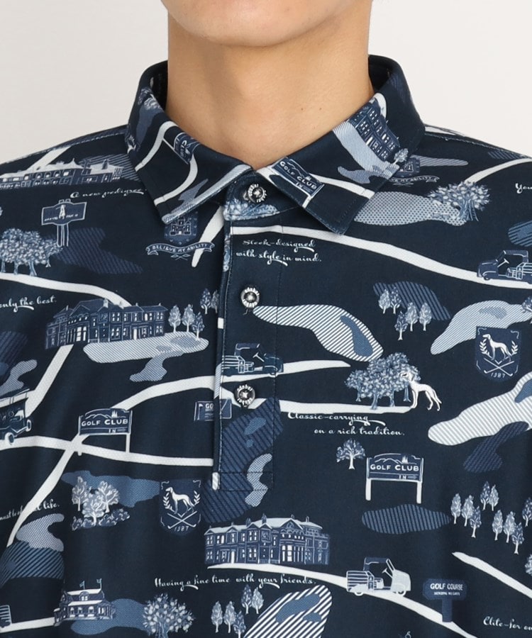 アダバット(メンズ)(adabat(Men))のゴルフマップデザイン 長袖ポロシャツ12