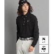 アダバット(メンズ)(adabat(Men))の【UVカット／吸水速乾】千鳥模様 長袖ボタンダウンポロシャツ ブラック(019)