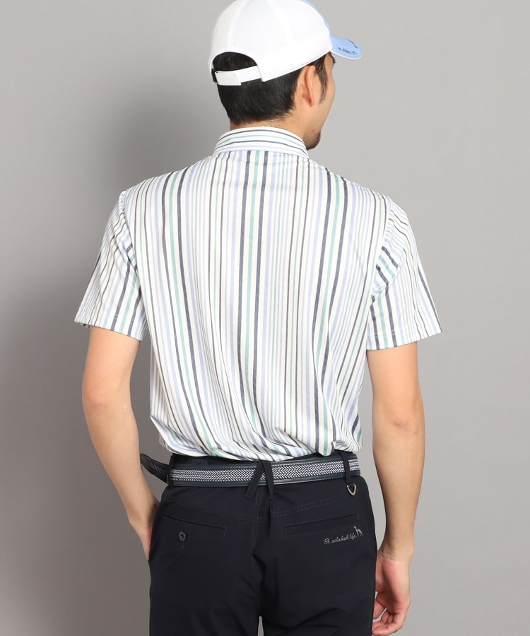 アダバット(メンズ)(adabat(Men))の【UVカット/吸水速乾】ストライプデザイン ポケットあり 半袖ポロシャツ3