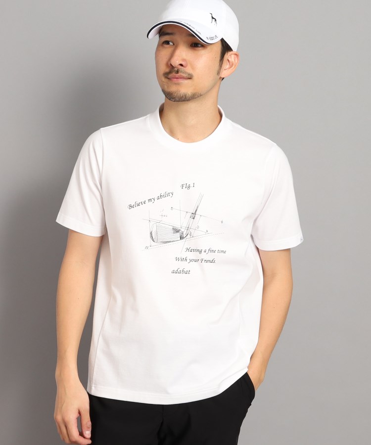 アダバット(メンズ)(adabat(Men))のギア ロゴデザイン 半袖Tシャツ ホワイト(001)