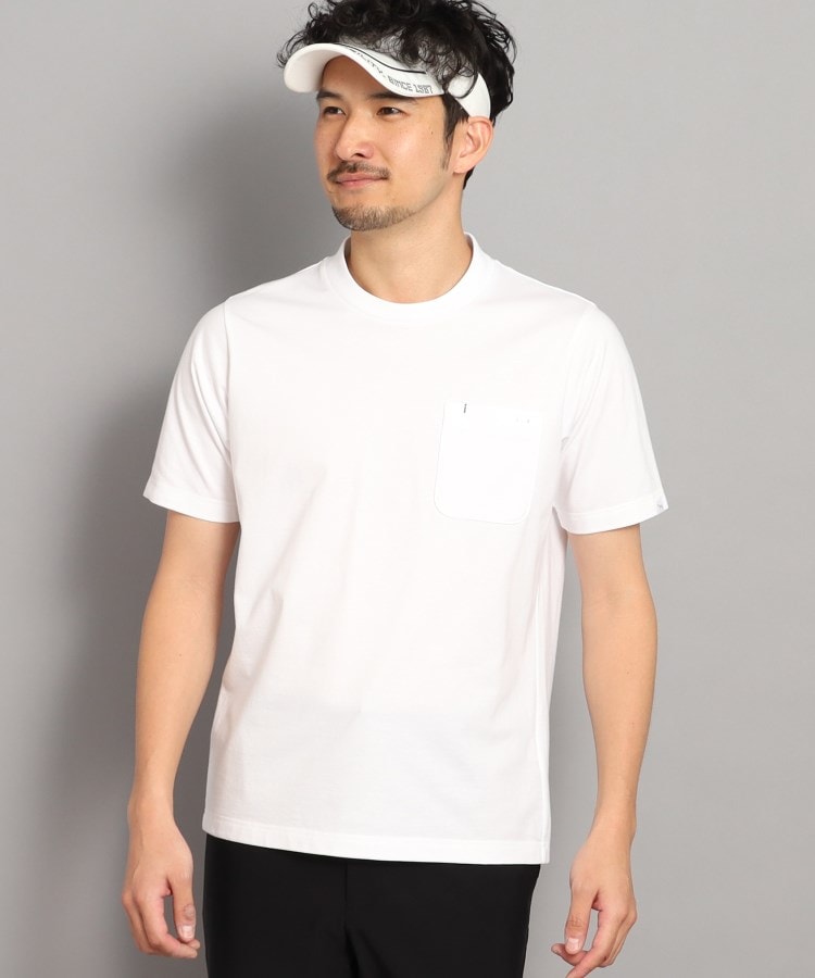 アダバット(メンズ)(adabat(Men))のバックデザイン ポケットつき 半袖Tシャツ ホワイト(001)