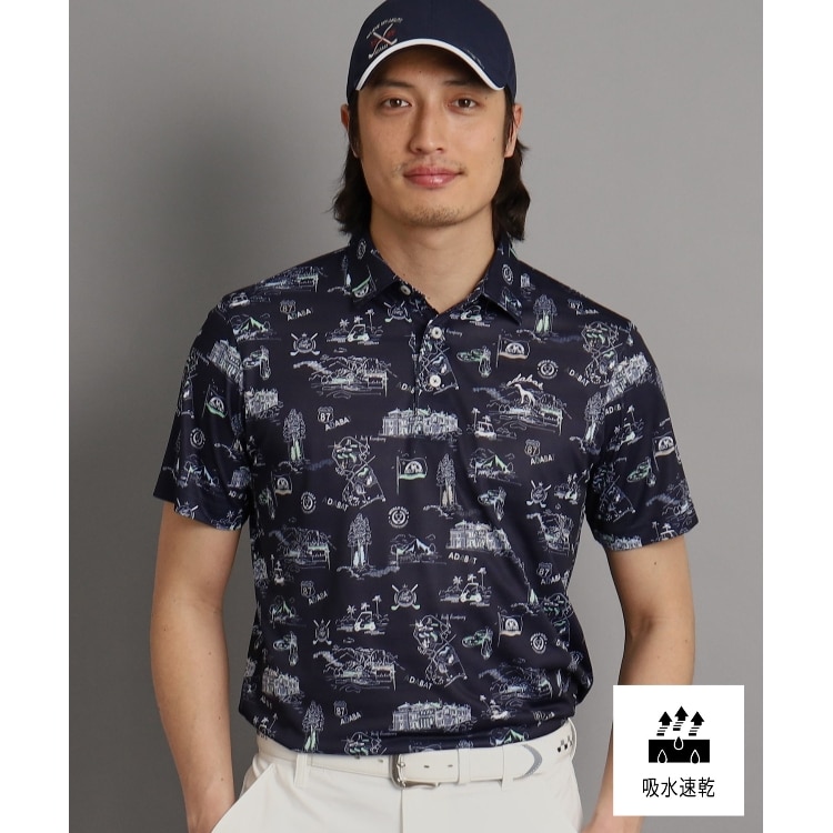 アダバット(メンズ)(adabat(Men))の【吸水速乾】リゾートゴルフデザイン 半袖ポロシャツ ポロシャツ