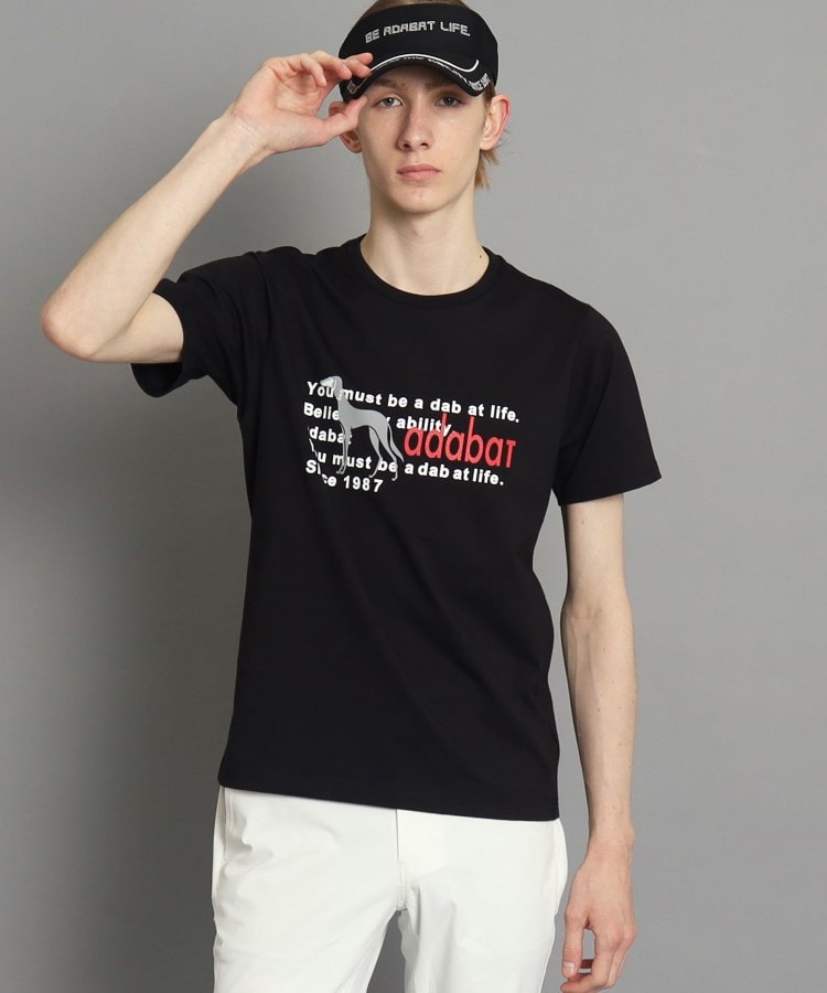 アダバット(メンズ)(adabat(Men))のサルーキロゴデザイン 半袖Tシャツ ブラック(019)