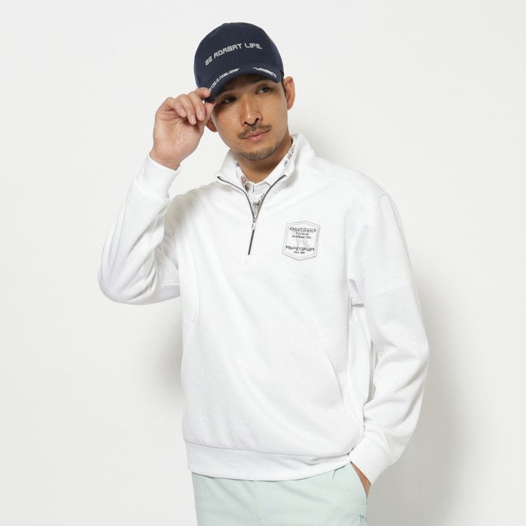 アダバット(メンズ)(adabat(Men))のクロスロゴハーフジッププルオーバー カットソー