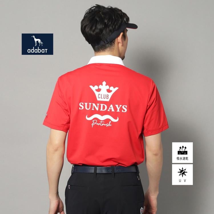 アダバット(メンズ)(adabat(Men))の【新レーベル ADABAT NAVY】UVカット/吸水速乾 ドライカノコバイカラーポロシャツ ポロシャツ