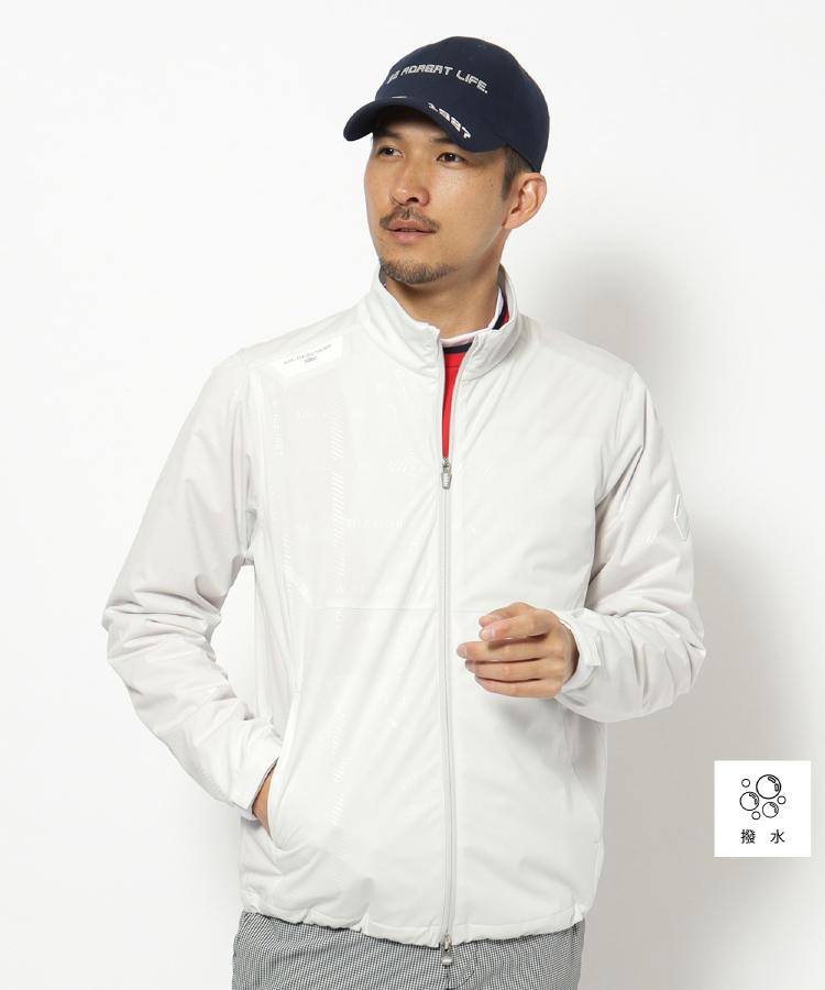 アダバット(メンズ)(adabat(Men))の撥水加工 ロゴチェックストレッチブルゾン ライトグレー(010)