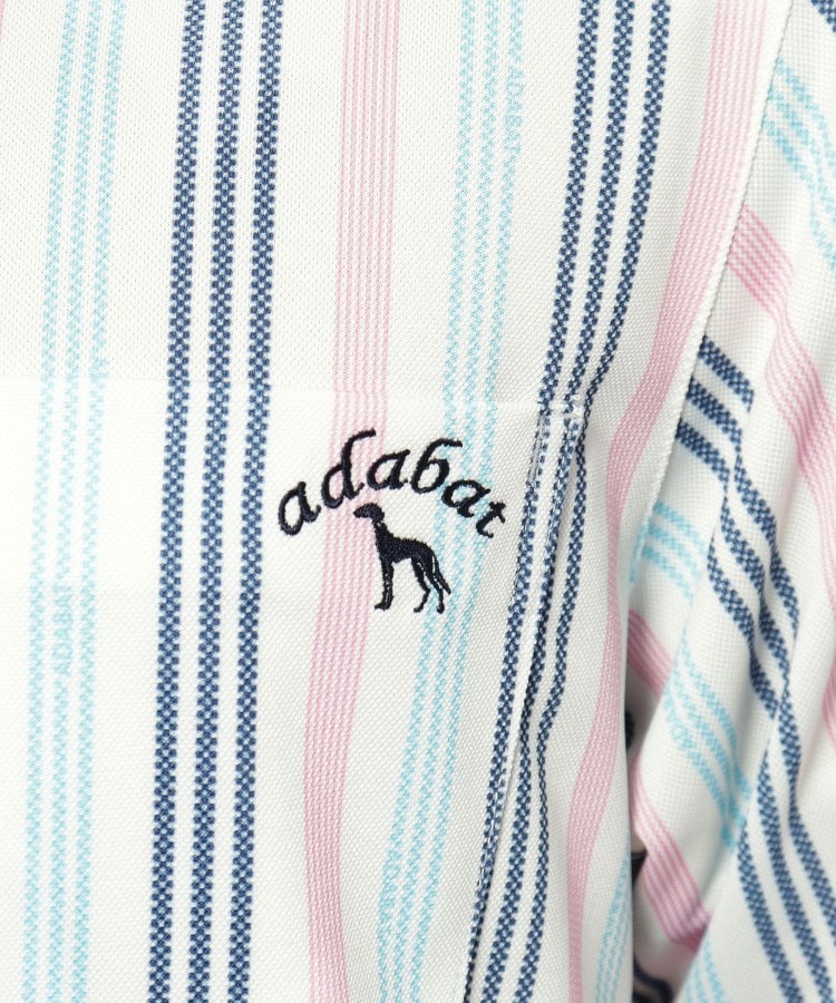 アダバット(メンズ)(adabat(Men))のUVカット/吸水速乾 マルチストライプドライポロシャツ9