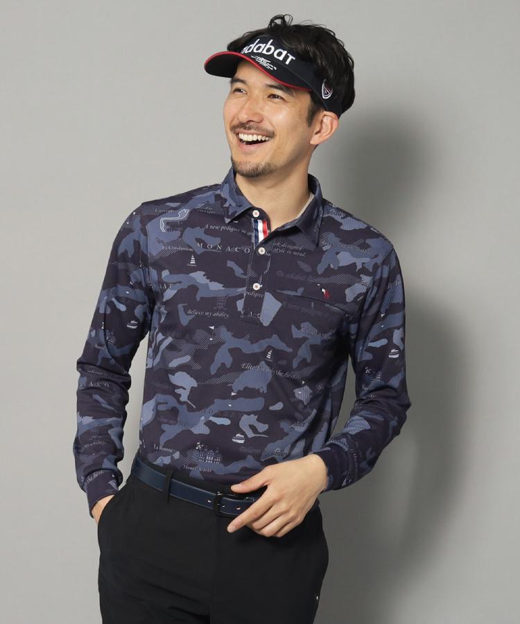 アダバット(メンズ)(adabat(Men))の【新レーベル ADABAT NAVY】UVカット/吸水速乾 モナコリンクス長袖ポロシャツ25