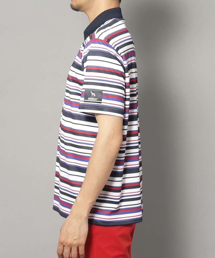 アダバット(メンズ)(adabat(Men))の【新レーベル ADABAT NAVY】吸水速乾/接触冷感 クールタッチマルチボーダーポロシャツ10