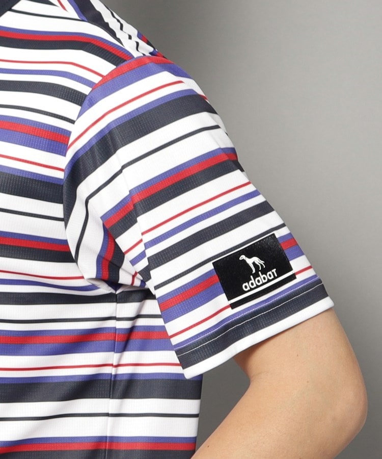 アダバット(メンズ)(adabat(Men))の【新レーベル ADABAT NAVY】吸水速乾/接触冷感 クールタッチマルチボーダーポロシャツ13