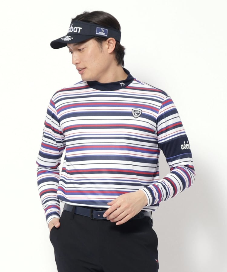 アダバット(メンズ)(adabat(Men))の【新レーベル ADABAT NAVY】UVカット/吸水速乾 マルチボーダープルオーバー3