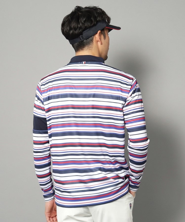 アダバット(メンズ)(adabat(Men))の【新レーベル ADABAT NAVY】UVカット/吸水速乾 マルチボーダープルオーバー1