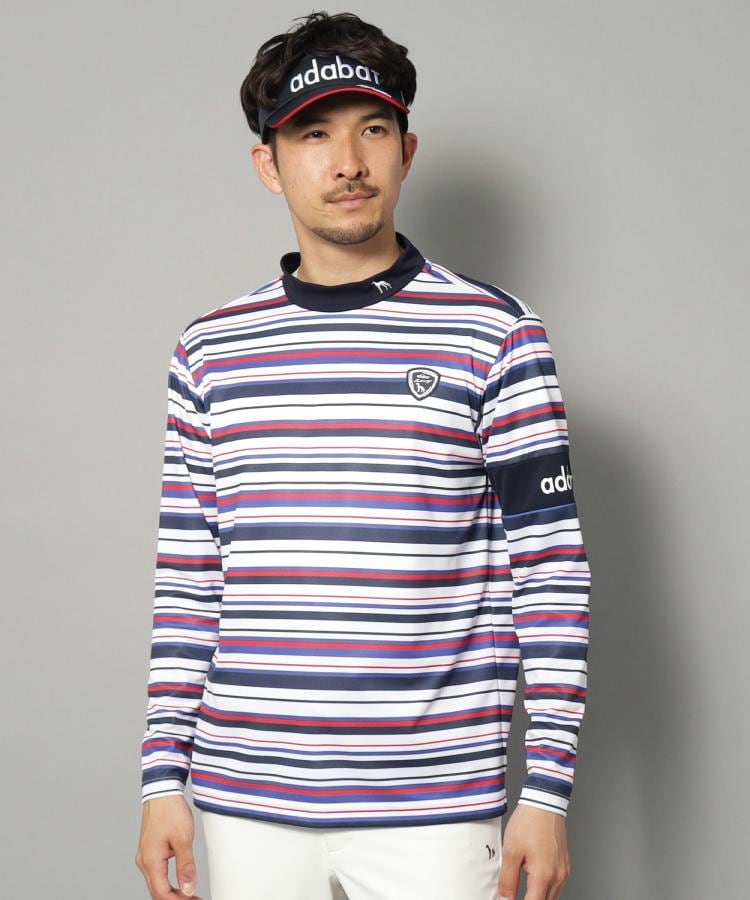 アダバット(メンズ)(adabat(Men))の【新レーベル ADABAT NAVY】UVカット/吸水速乾 マルチボーダープルオーバー18