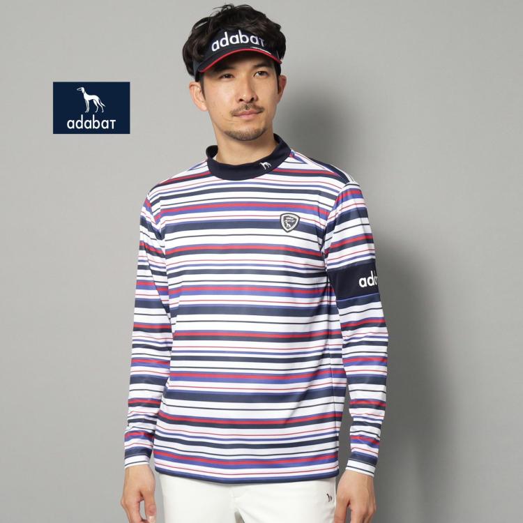 アダバット(メンズ)(adabat(Men))の【新レーベル ADABAT NAVY】UVカット/吸水速乾 マルチボーダープルオーバー カットソー