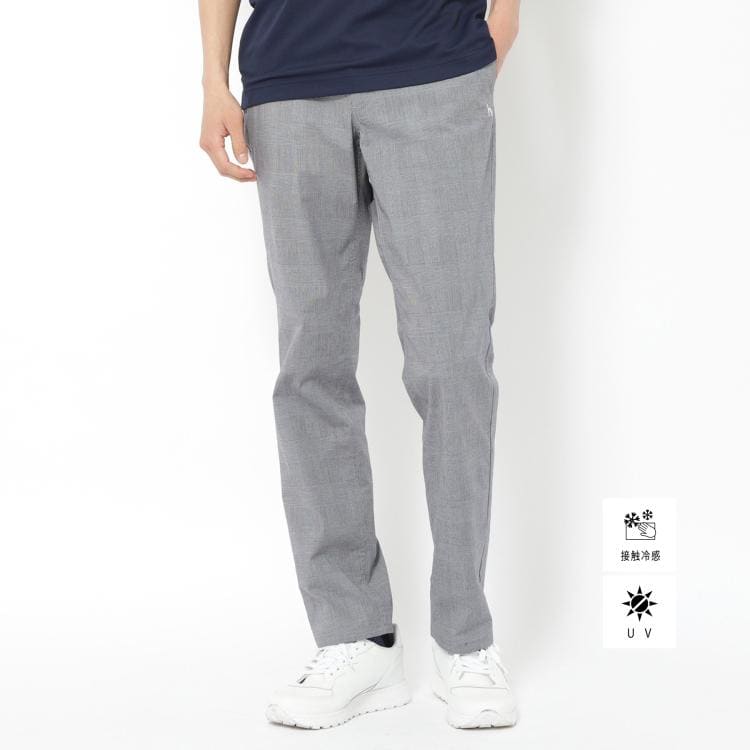 アダバット(メンズ)(adabat(Men))のUVカット/接触冷感 クールタッチグレンチェックストレッチパンツ フルレングスパンツ