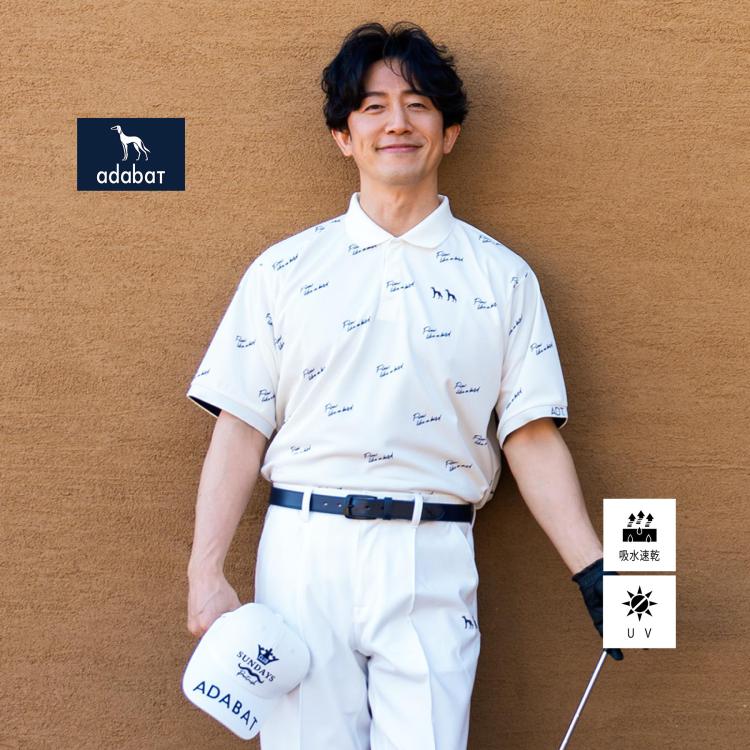 アダバット(メンズ)(adabat(Men))のUVカット/吸水速乾 櫻井貴史 adabatNAVYコラボバーディーポロシャツ ポロシャツ