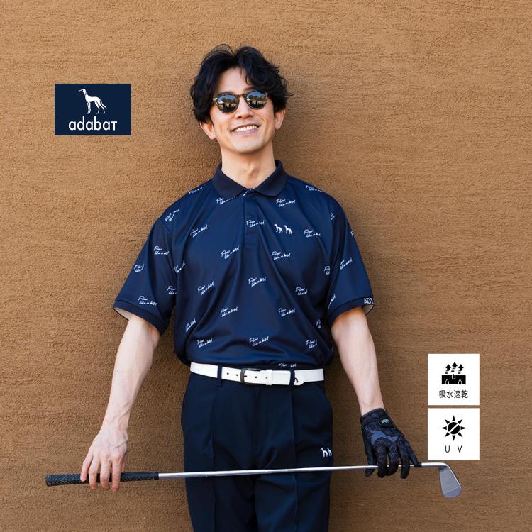 アダバット(メンズ)(adabat(Men))のUVカット/吸水速乾 櫻井貴史 adabatNAVYコラボバーディーポロシャツ ポロシャツ