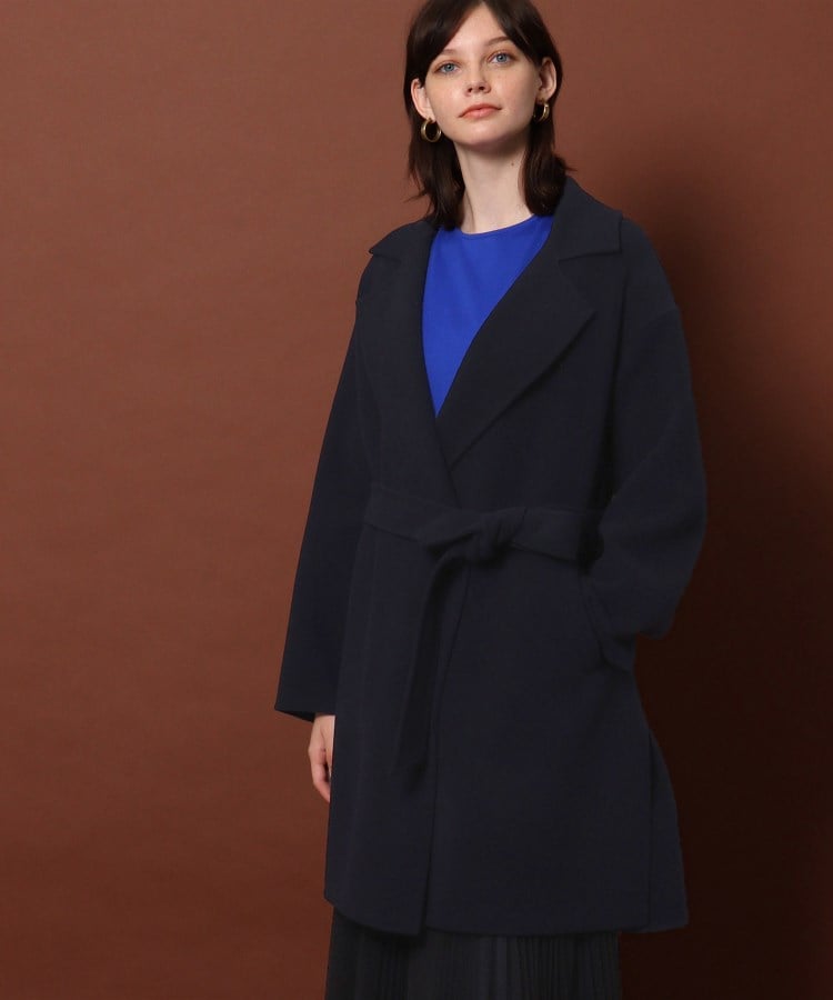 ＜WORLD＞ DRESSTERIOR(Ladies)(ドレステリア(レディース)) 【CLASSY.12月号掲載】【軽い/リラックスシルエット】Super140'S リバーコート画像