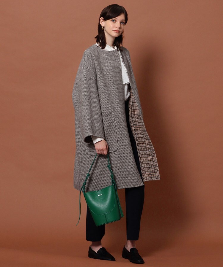 CLASSY.12月号掲載】【両面楽しめる】ウールチェックリバーシブル