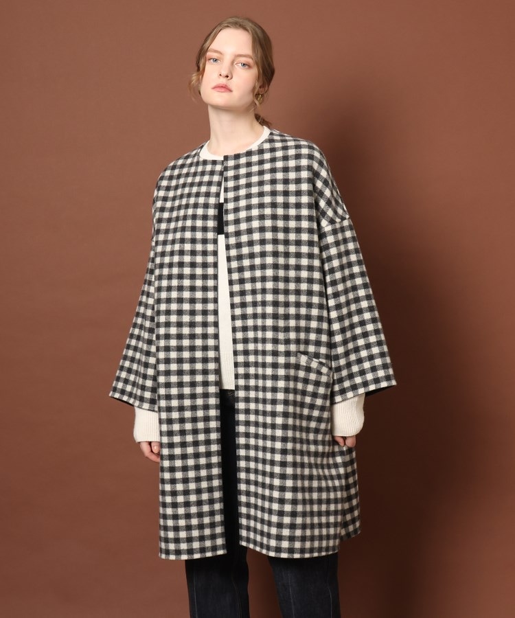 CLASSY.12月号掲載】【両面楽しめる】ウールチェックリバーシブル