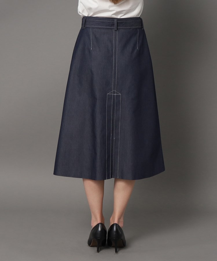 DRESSTERIOR スカート フレア ロング丈 コットン 日本製 紺 36