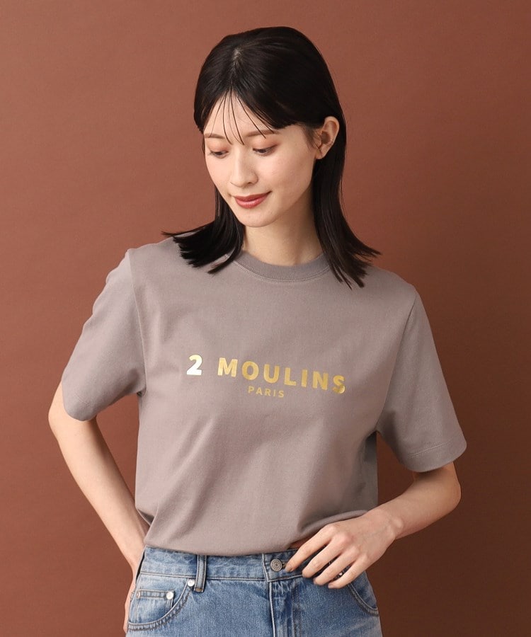 洗える】ベーシックコットン箔ロゴTシャツ(Tシャツ 洗える】ベーシックコットン箔ロゴTシャツ(Tシャツ