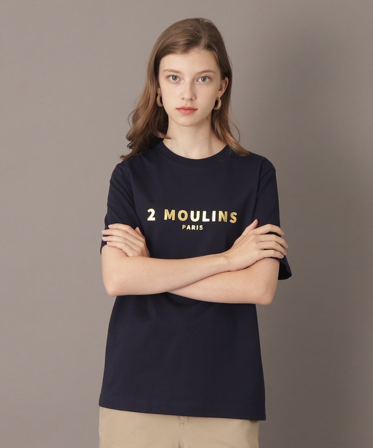 洗える】ベーシックコットン箔ロゴTシャツ(Tシャツ 洗える】ベーシックコットン箔ロゴTシャツ(Tシャツ