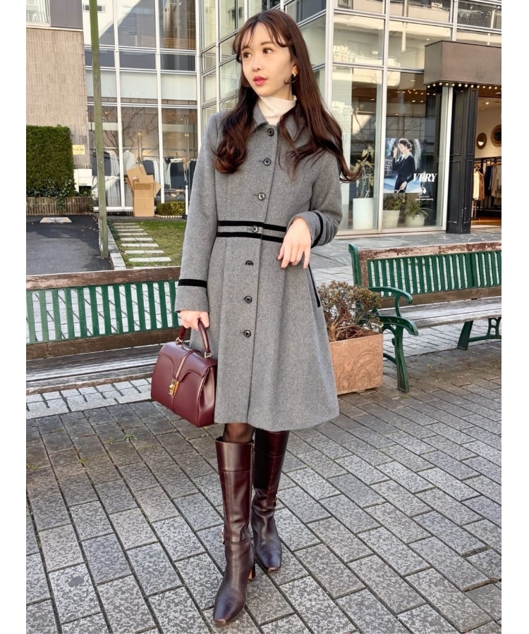 大人百花冬号掲載】ウールブレンド ドレスコート(ステンカラー 大人百花冬号掲載】ウールブレンド ドレスコート(ステンカラー