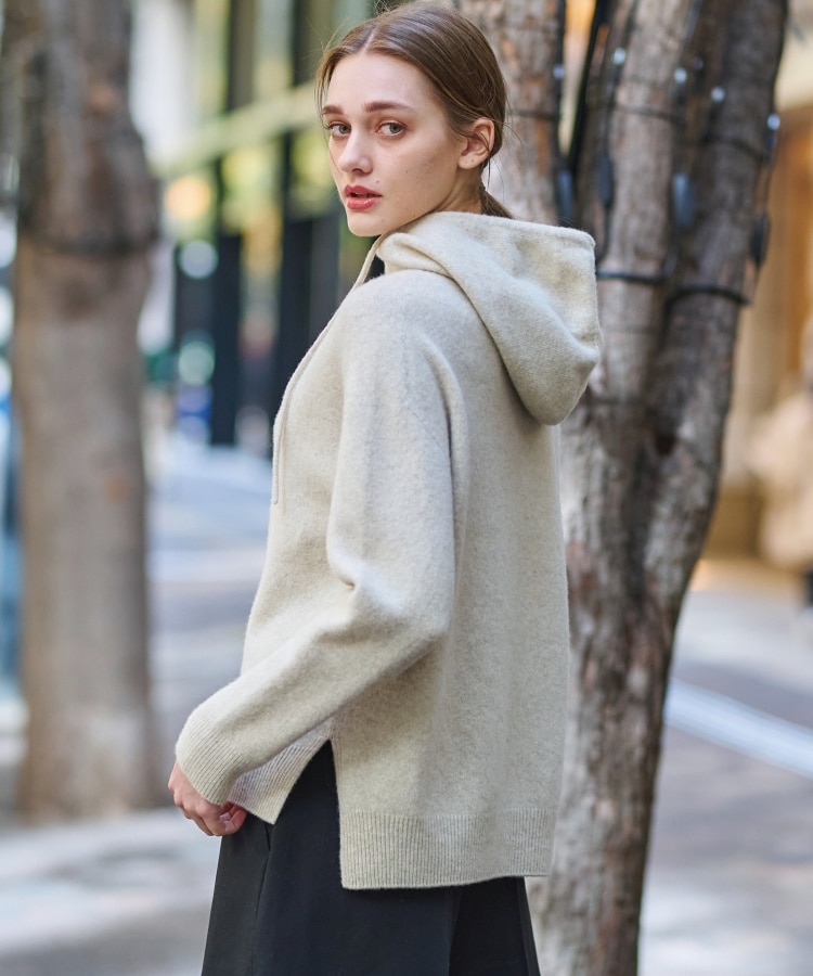 限定カラーあり】カシミヤブレンドフードニット(ニット 限定カラーあり】カシミヤブレンドフードニット(ニット