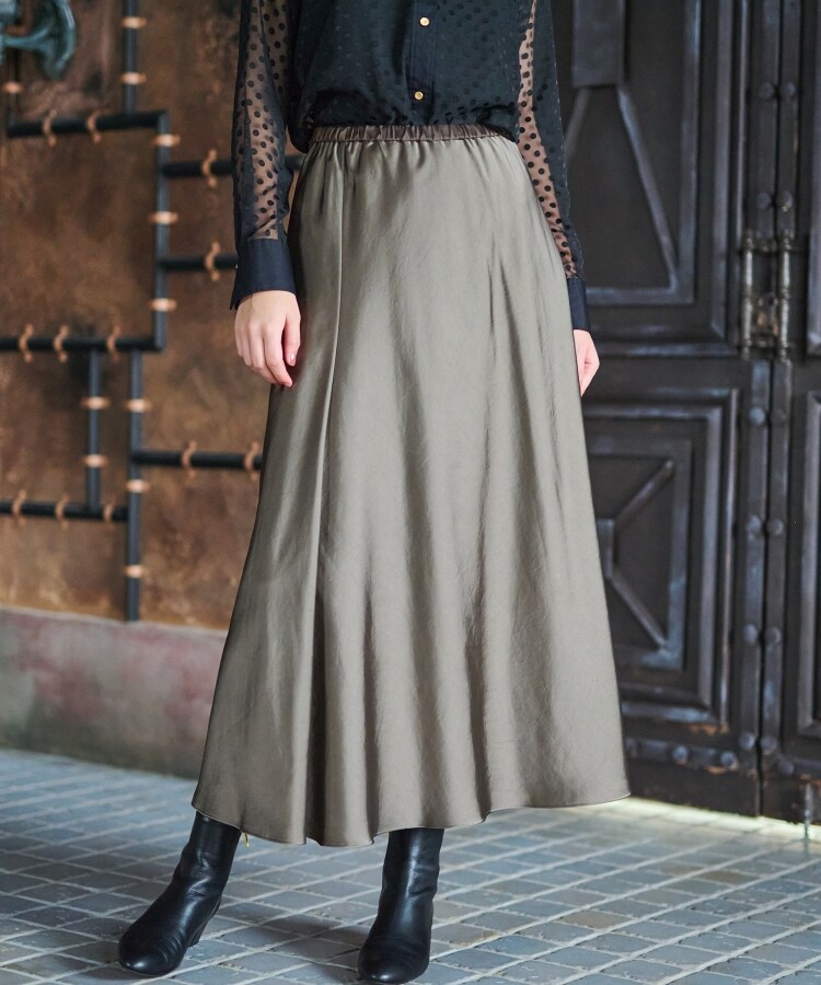 ドレステリア(レディース)(DRESSTERIOR(Ladies))のサテンナロースカート5